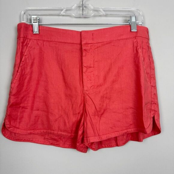 LEVEL 99 | NEW Nemo Coral Linen Tencel Shorts with Pockets Women’s Size 27 & 29 - Picture 1 of 10